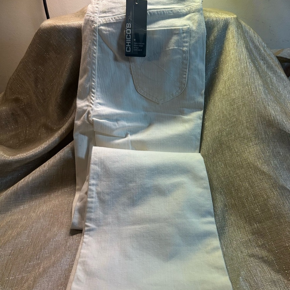 Chico's Platinum  white Denim Pants